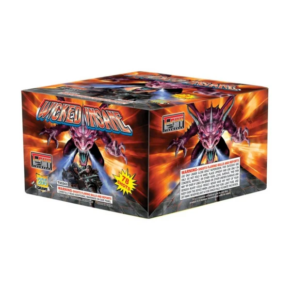 Wicked Insane 78-Shot Standard Aerial Cake | Case 12/1