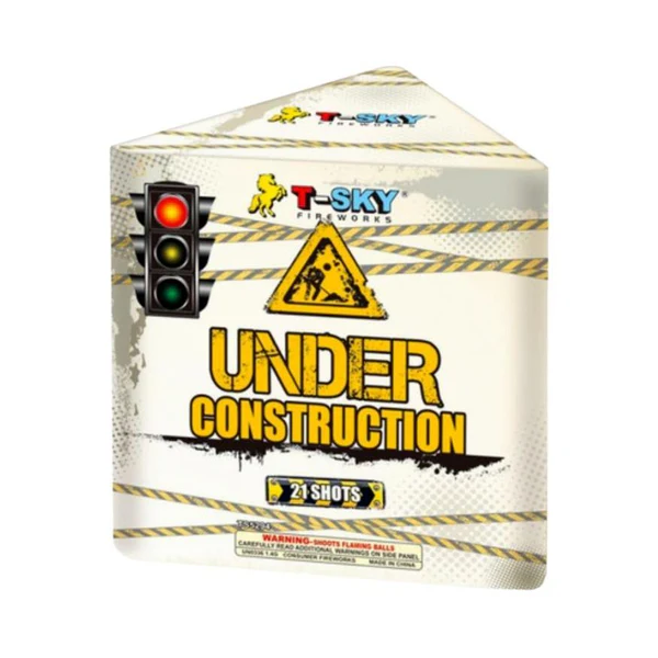 Under Construction 21-Shot Standard Aerial Cake | Case Pack™ 12/1