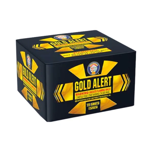 Gold Alert 72-Shot Standard Aerial Cake | Case Pack™ 12/1