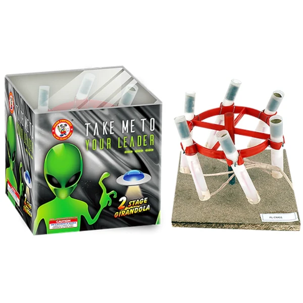 Take Me To Your Leader 1-Shot XL Girandola Aerial Cake | Case Pack™ 4/1