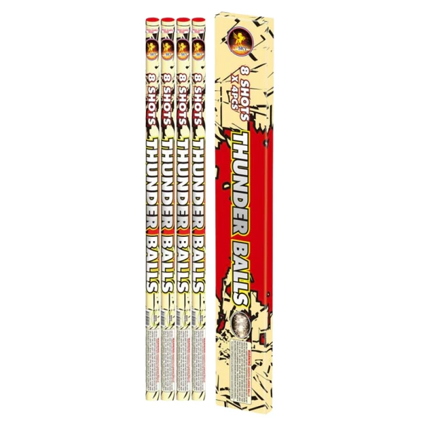 Thunder Balls 8-Shot Standard Roman Candle (4-Pack) | Case Pack™ 18/1