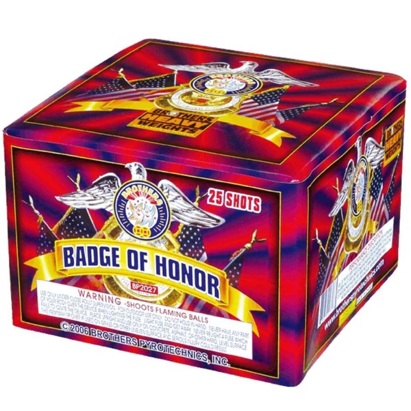 Badge of Honor 25-Shot XL Aerial Cake | Case Pack™ 6/1