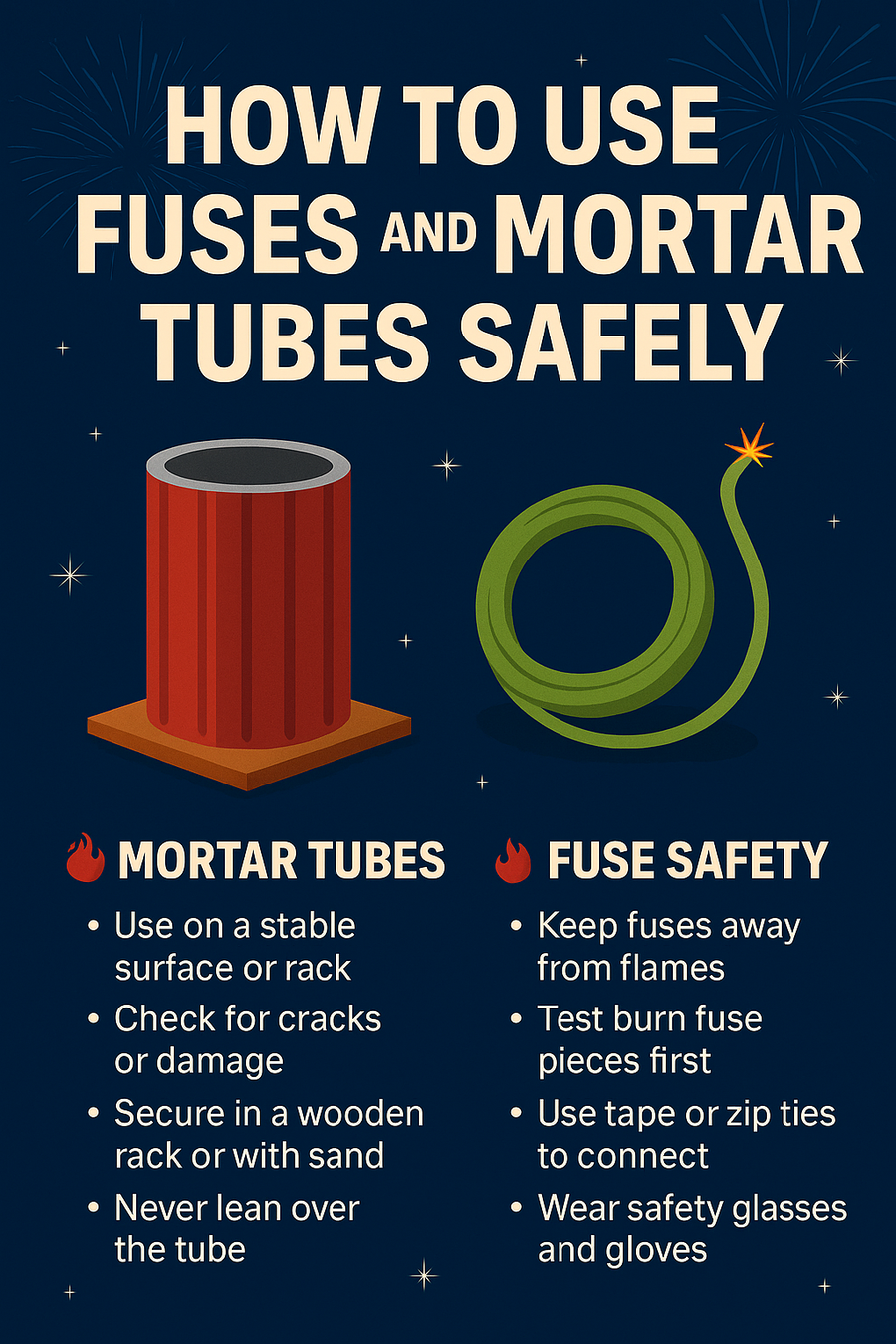 Elevated Fireworks™ | How to Use Fuses and Mortar Tubes Safely