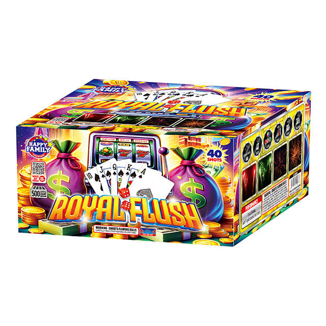 Royal Flush 40-Shot XL Aerial Cake | Case Pack™ 4/1