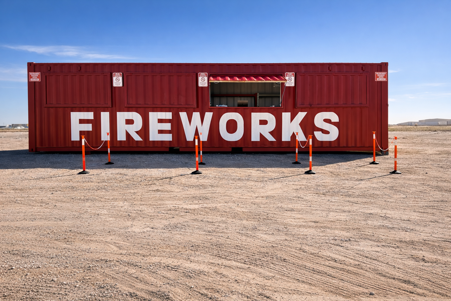 Elevated Fireworks seasonal stand in El Paso