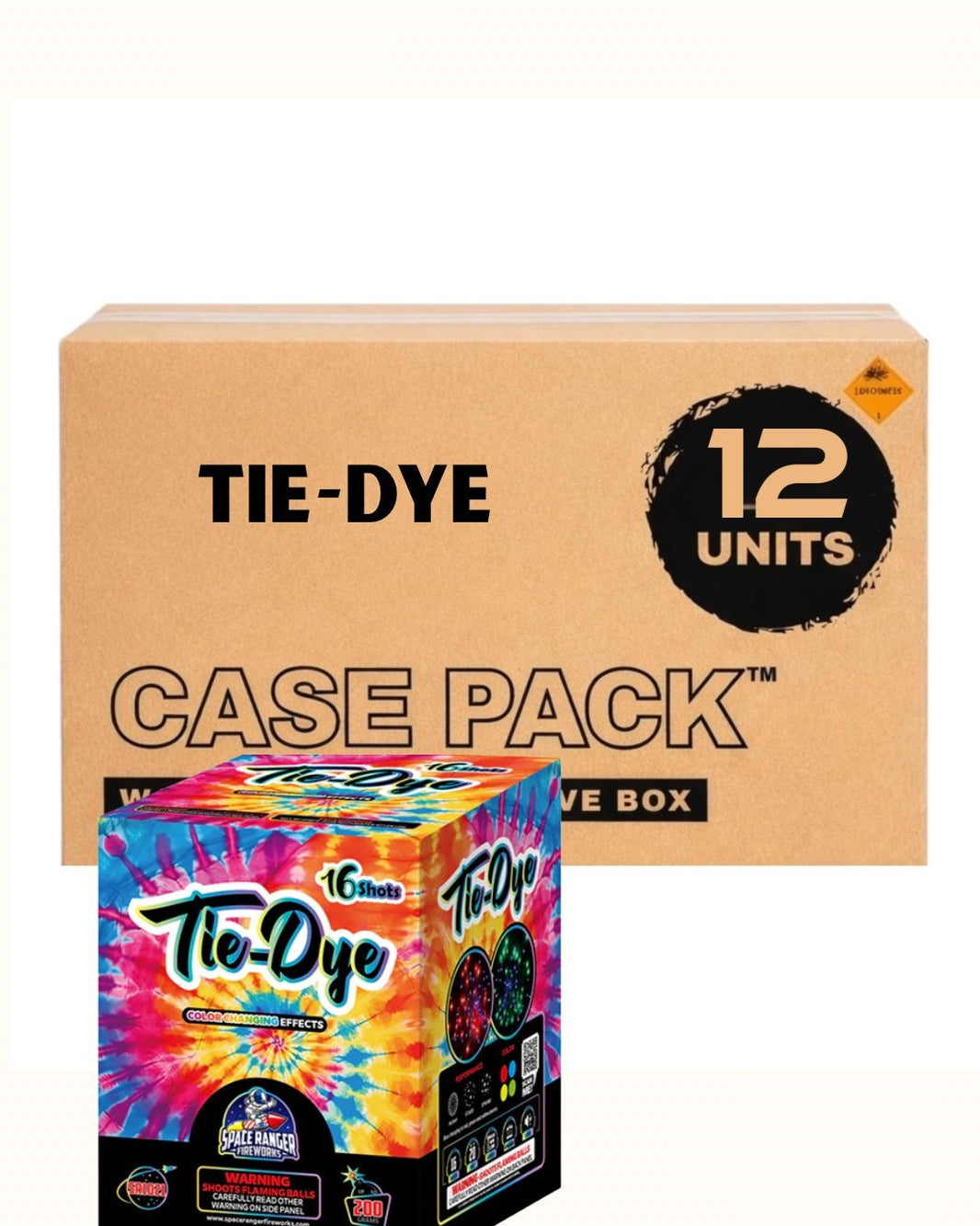 Pastel Tie-Dye Torta Aérea Estándar de 16 Disparos