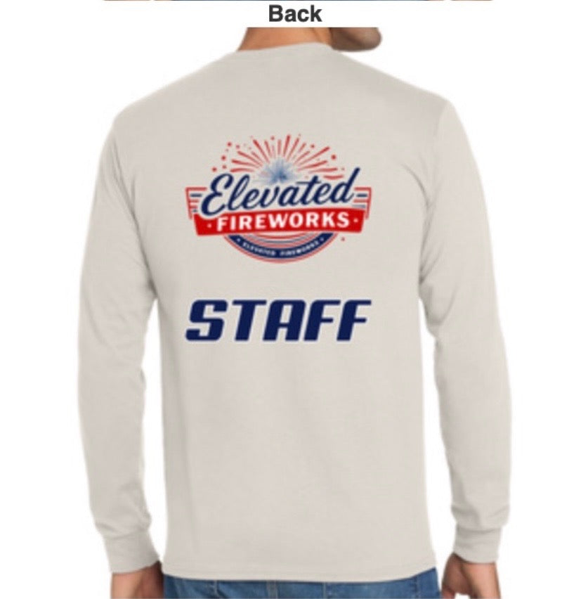Elevated Fireworks™ Tan Staff Long-Sleeve T-Shirt
