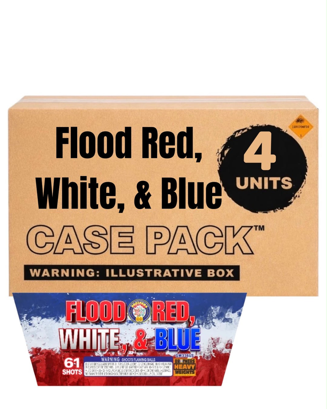 Flood Red, White, & Blue 61-Shot XL Aerial Cake