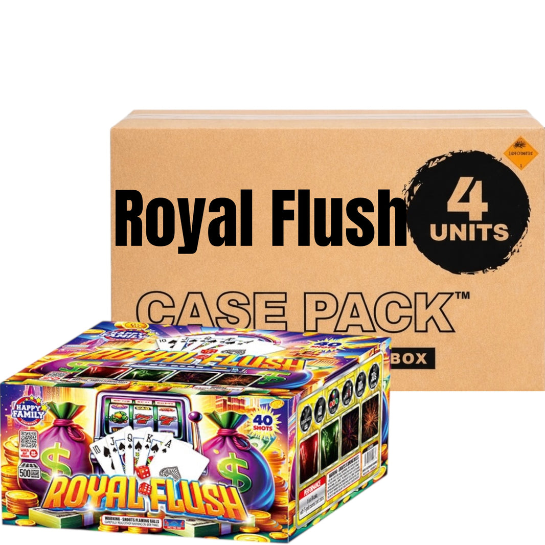 Royal Flush 40-Shot XL Aerial Cake | Case Pack™ 4/1