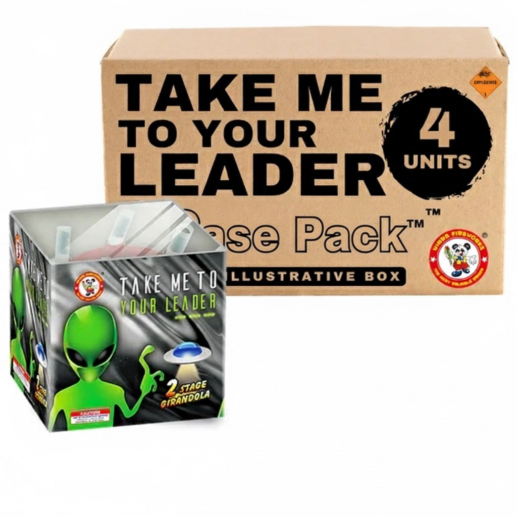 Take Me To Your Leader 1-Shot XL Girandola Aerial Cake | Case Pack™ 4/1