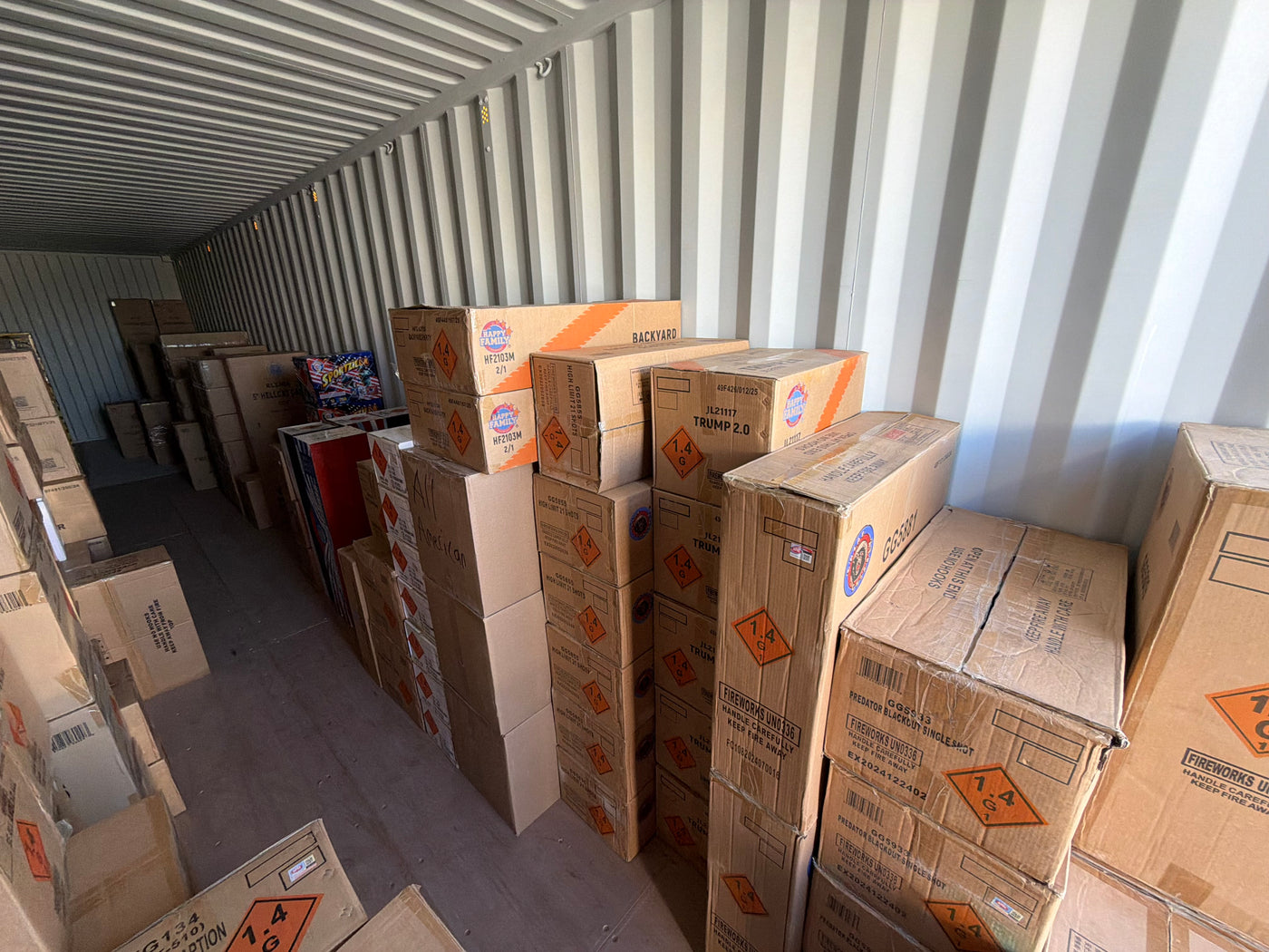 Cases of fireworks inventory