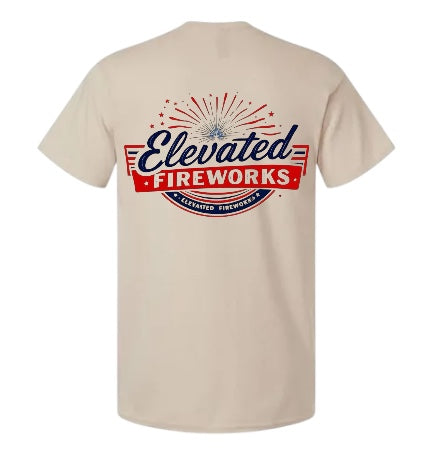 Elevated Fireworks™ Tan T-Shirt