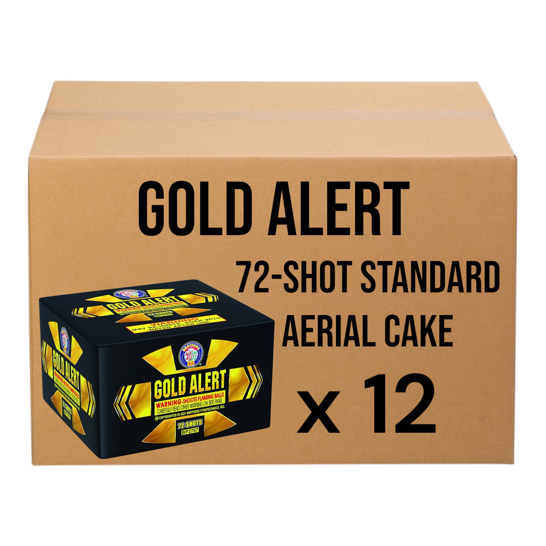 Gold Alert 72-Shot Standard Aerial Cake | Case 12/1