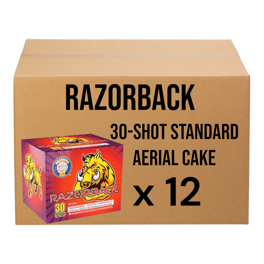 Razorback 30-Shot Standard Aerial Cake | Case 12/1