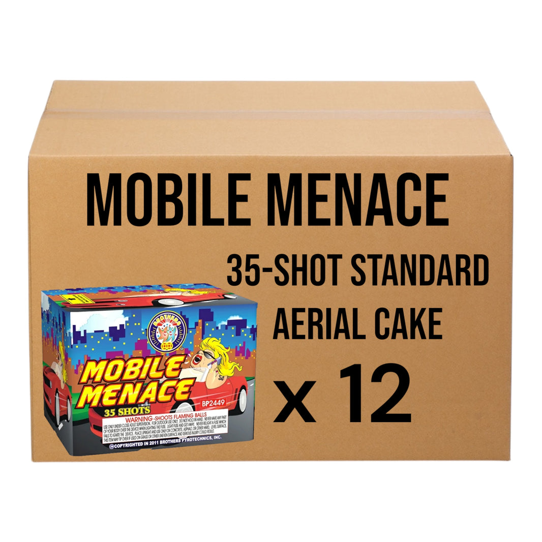 Mobile Menace 35-Shot Standard Aerial Cake | Case 12/1