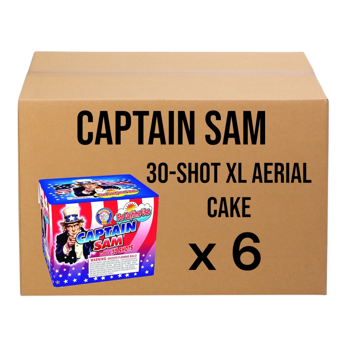 Captain Sam 30-Shot XL Aerial Cake | Case 6/1