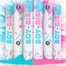 Gender Reveal Powder Smoke Bombs Cannon Poppers (3 Pink & 3 Blue Poppers)