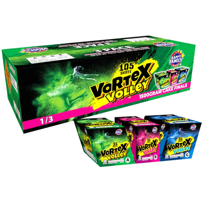 Pastel aéreo Vortex Volley de 105 tiros XL