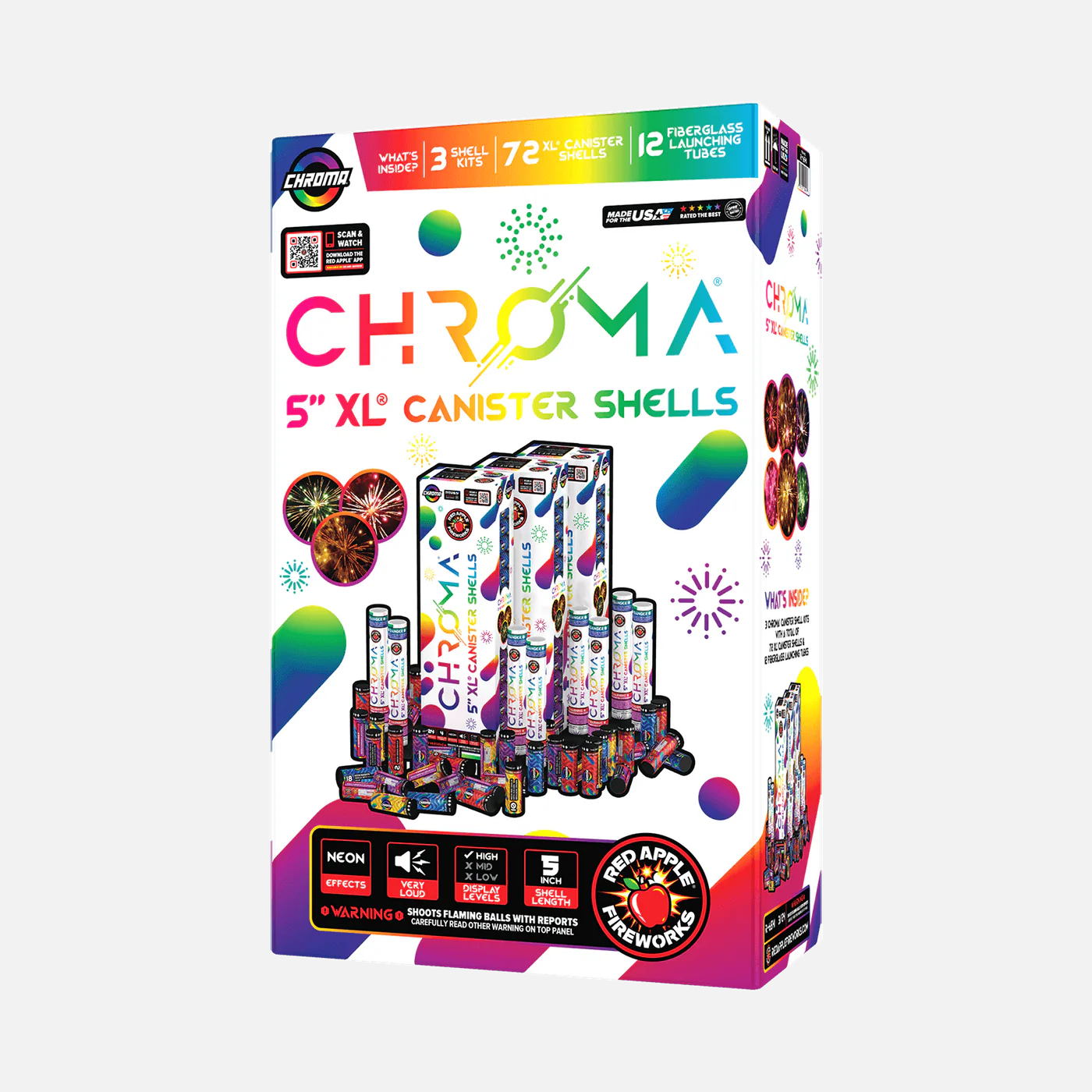 Chroma® 24 Shot 5-Inch XL® Canister Shells – Elevated Fireworks