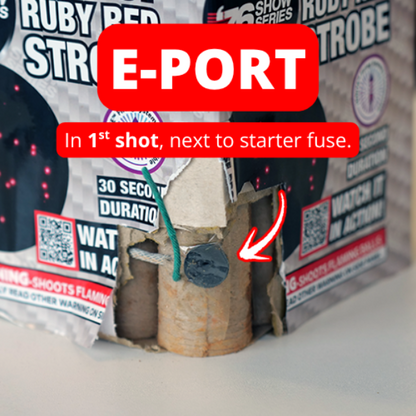 Ruby Red Strobe (30sec) 16-Shot Standard Aerial Cake