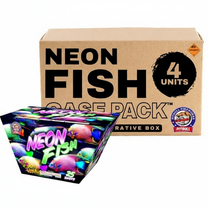 Neon Fish 25-Shot XL Aerial Cake | Case Pack™ 4/1