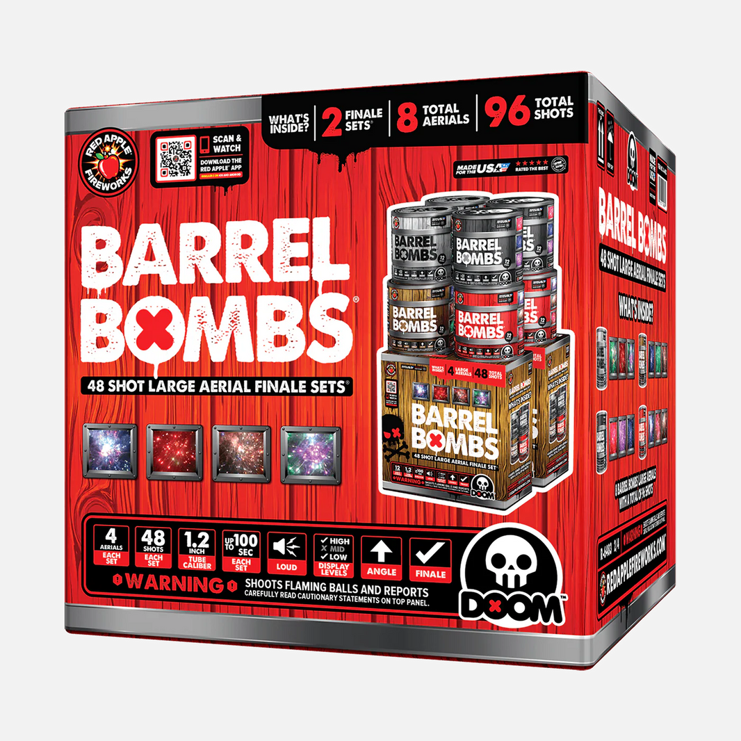 Barrel Bombs® Juego de Fuegos Artificiales Aéreos Finales Estándar de 48 Tiros®