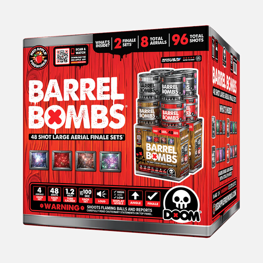 Barrel Bombs® Juego de Fuegos Artificiales Aéreos Finales Estándar de 48 Tiros®
