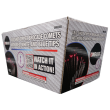 Z Brocade Comets w/ RWB Tips (8sec) 180-Shot XL Aerial Cake