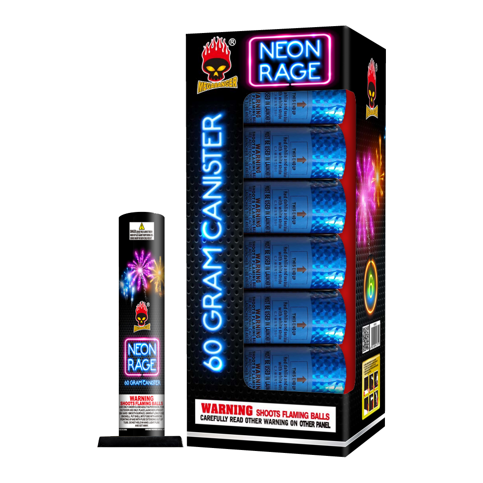 Neon Rage 4 in. 6-Shot Canister Shell Kit