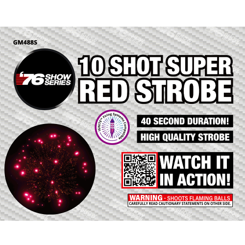 Super Red Strobe (40sec) 10-Shot XL Aerial Cake