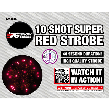 Super Red Strobe (40sec) 10-Shot XL Aerial Cake