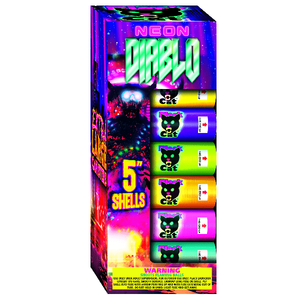 Fuegos Artificiales Neon Diablo 6 Disparos de 5 pulg.