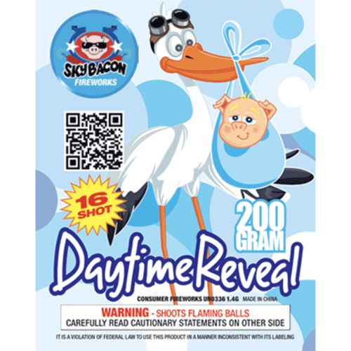 Daytime Reveal - Blue 16-Shot Standard Aerial Cake