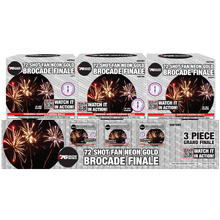 Fan Neon Gold Brocade (30 Sec) 72-Shot XL Aerial Finale Set