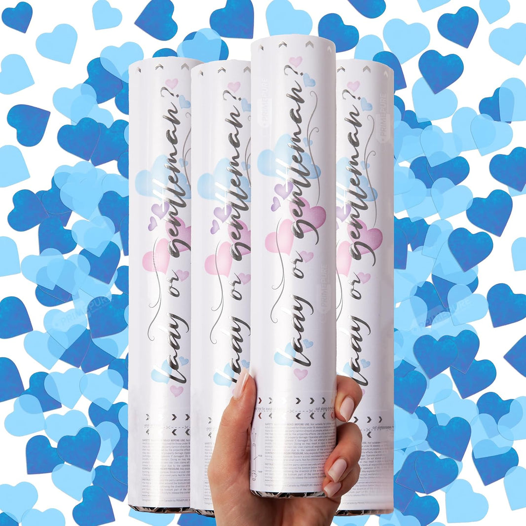 Gender Reveal Confetti Cannon (4-Pack, Blue)