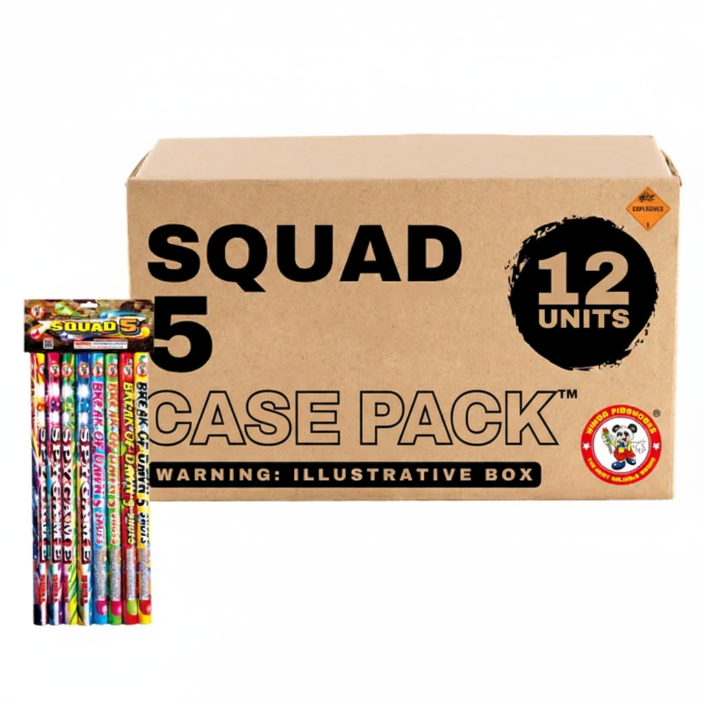 Squad 5 5-Shot Standard Roman Candle (8-Pack) | Case Pack™ 12/1