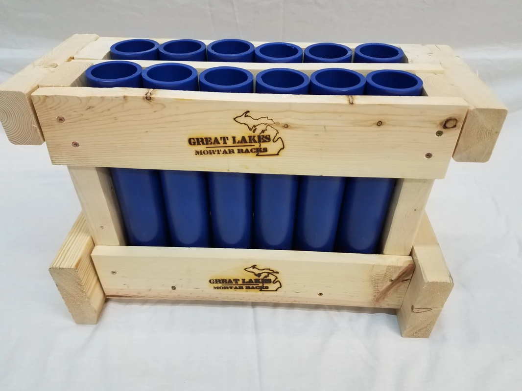 Great Lakes Mortar Racks™ 12-Shot Single Rows Straight Rack