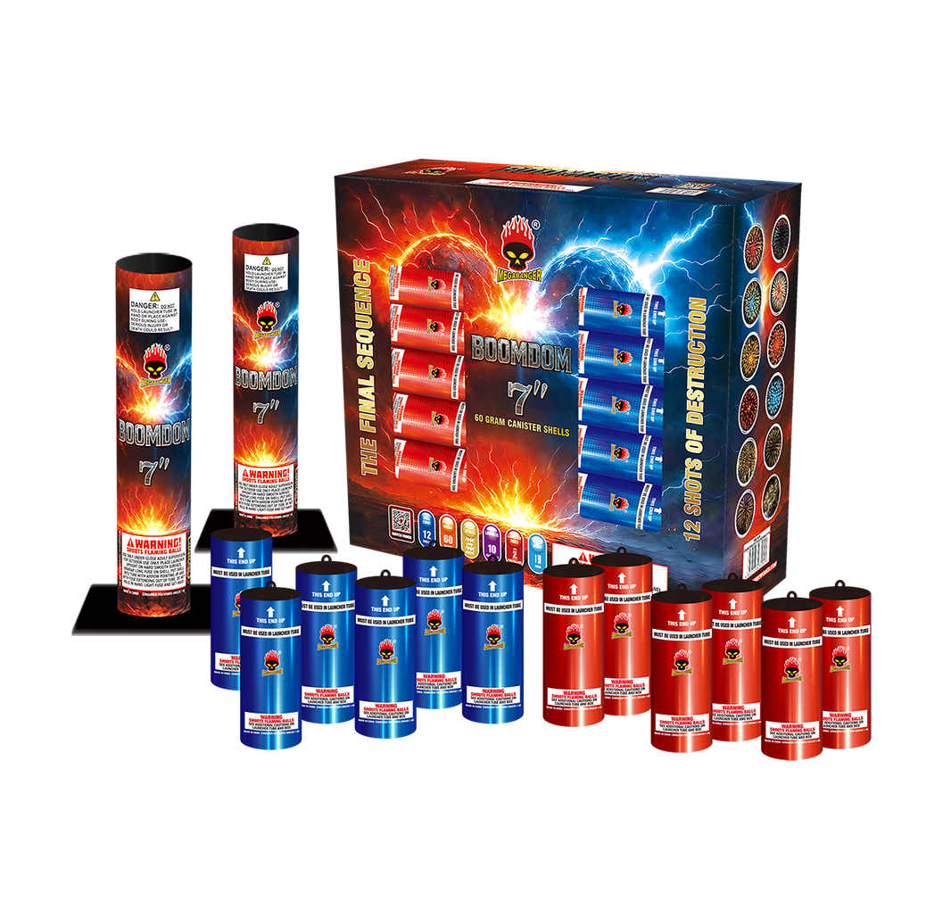 BoomDom 7 in. 12-Shot Canister Shell Kit