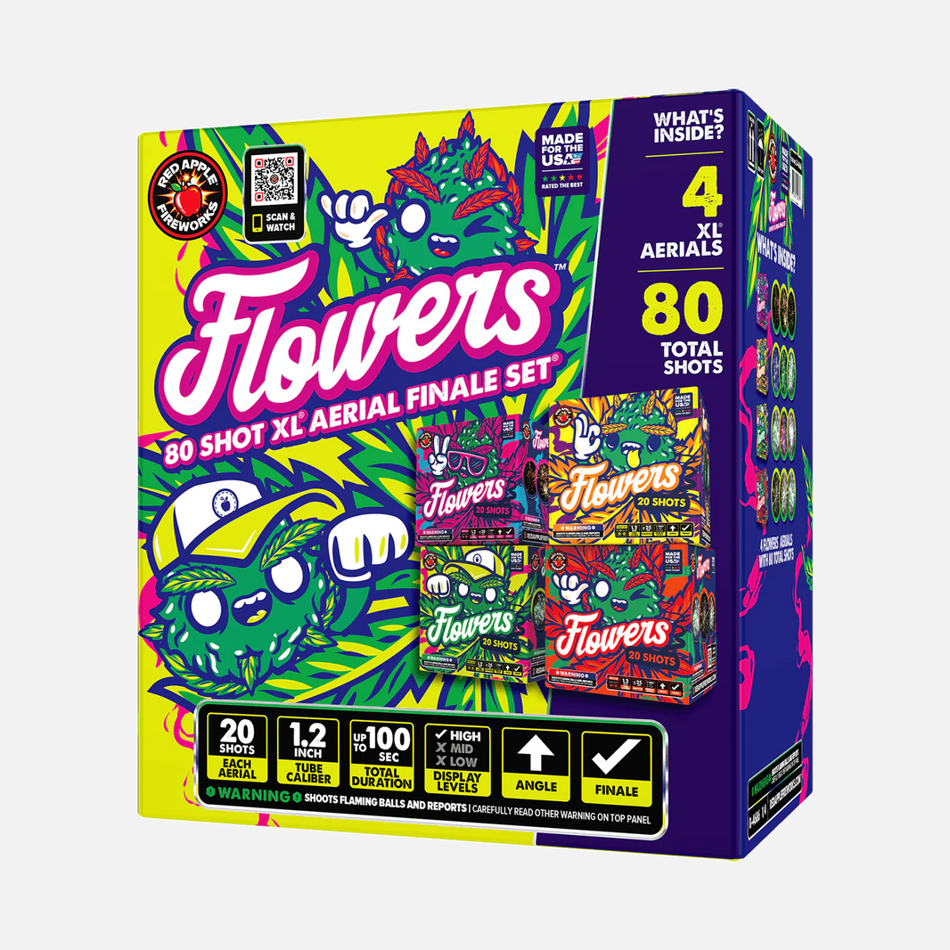 Flowers™ Set de Final de Fuegos Artificiales de 80 Disparos XL®