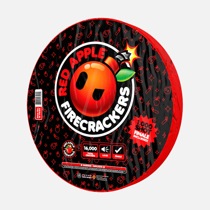 Petardos con ráfaga y final de 16.000 unidades Red Apple® Bombs con 1.000 disparos