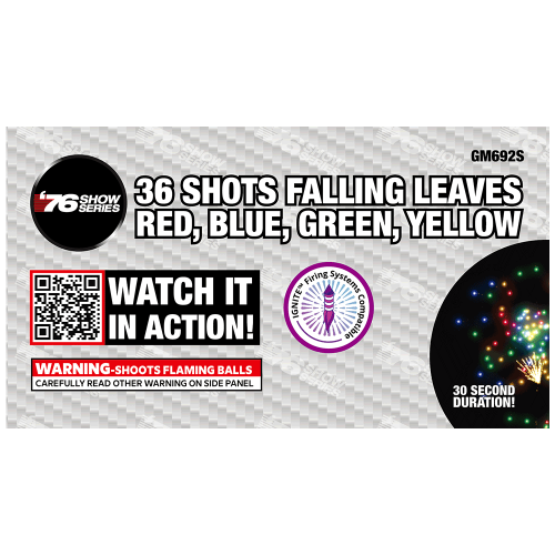 Falling Leaves RBGY (30sec) 36-Shot XL Aerial Cake