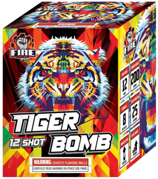 Pastel aéreo estándar de 12 disparos Tiger Bomb
