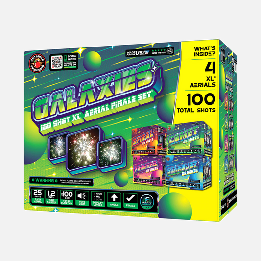 Set de fuegos artificiales aéreos XL® Galaxias™ de 100 disparos®