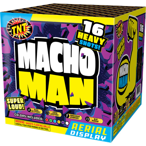 Tarta aérea Macho Man de 16 disparos XL
