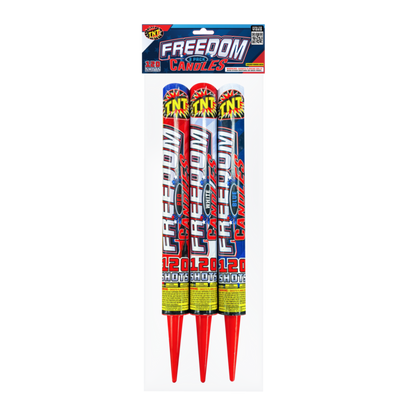 Freedom Candle Batería de 120 disparos con candelas romanas (3 unidades)