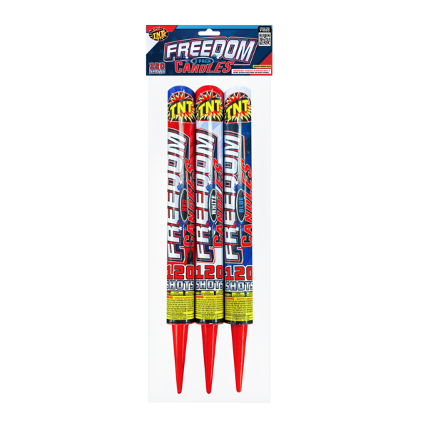Freedom Candle Batería de 120 disparos con candelas romanas (3 unidades)