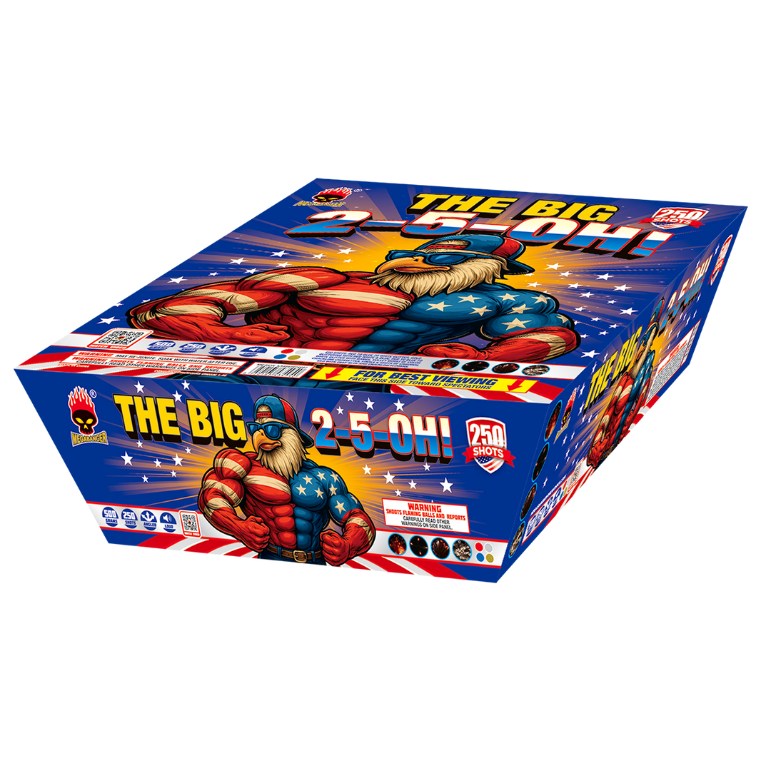 The Big 2-5-OH! 250-Shot XL Aerial Cake