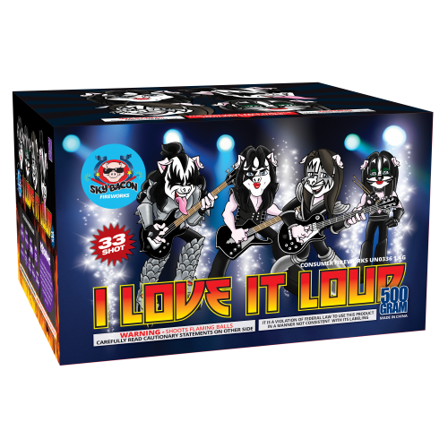 I Love It Loud 33-Shot XL Aerial Cake