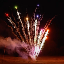 Green Strobe Mine w/Crackle Tails & R/G/L/B/P Stars 72-Shot Pro-Line Cake