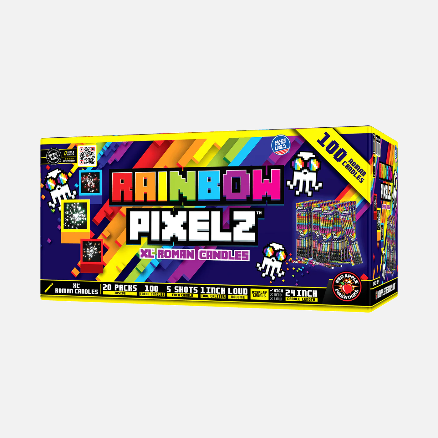Candelas Romanas Rainbow Pixelz™ 5-Shots XL®